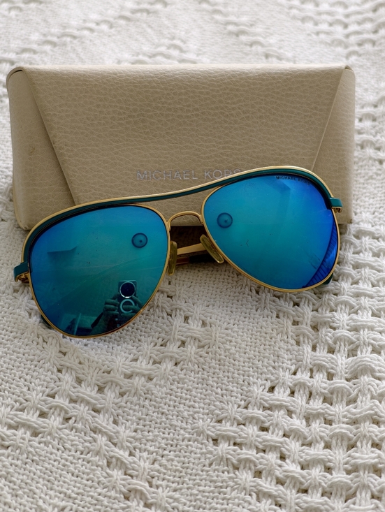 Michael Kors Other - Michael Kors Gold Aviator Sunglasses with Blue Mirrored Lenses